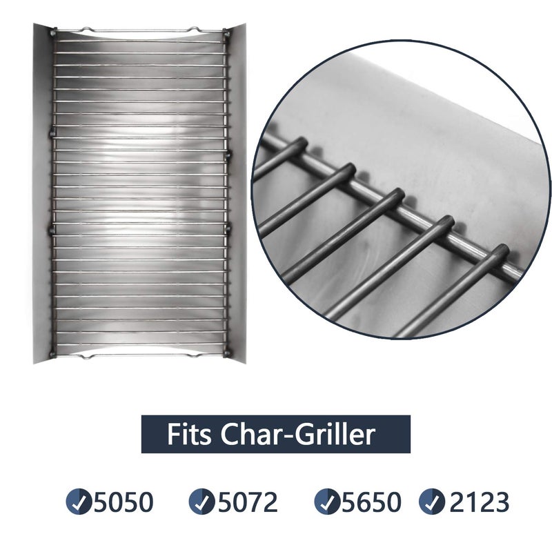 Hongso 20 inches Ash Drip Pan for Chargriller 2823 5050 5072 5650 2123 2223 Charcoal Grills, Char-Griller Model 200157, Replacement Parts Chargrill Ash Pan with 2pcs Fire Grate Hanger - Image 2